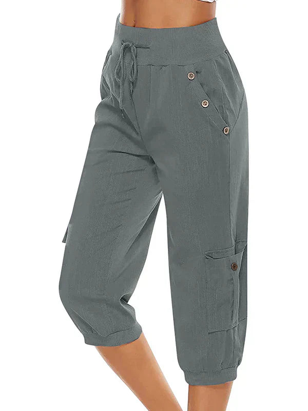 Vicky - Pantalón cargo femenino con cómodo cordón y cintura ajustable