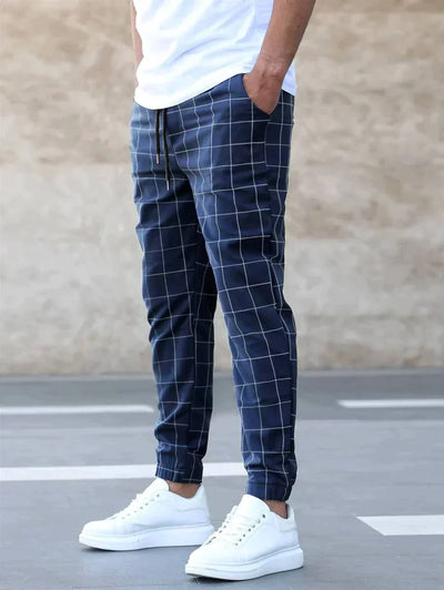 Henry | Pantalones con patrón de rejilla y corte moderno.