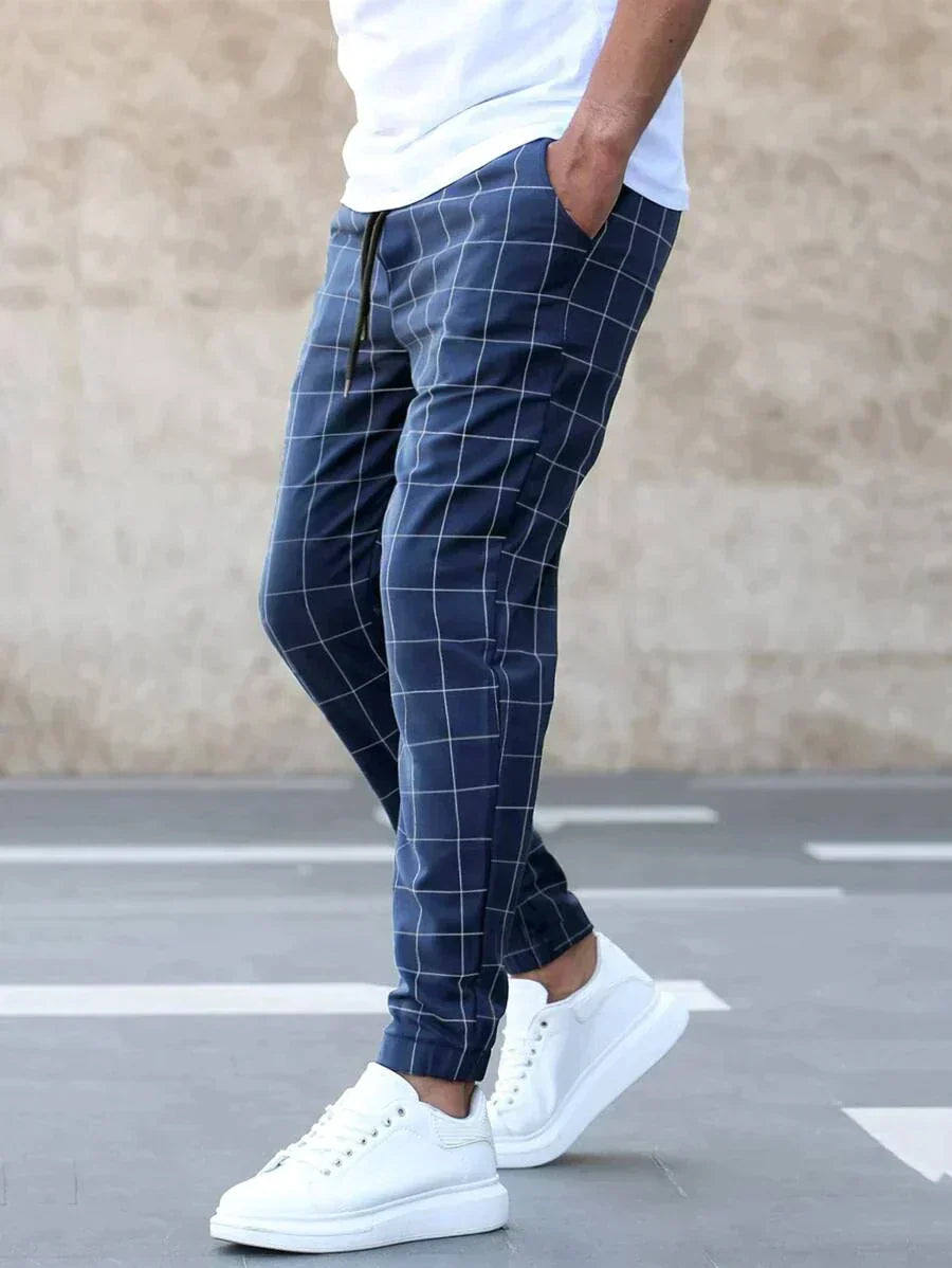 Henry | Pantalones con patrón de rejilla y corte moderno.