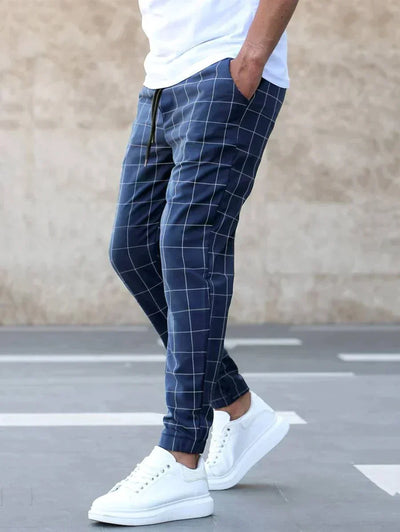 Henry | Pantalones con patrón de rejilla y corte moderno.