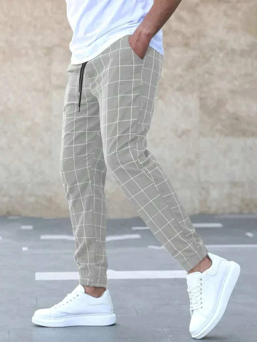 Henry | Pantalones con patrón de rejilla y corte moderno.
