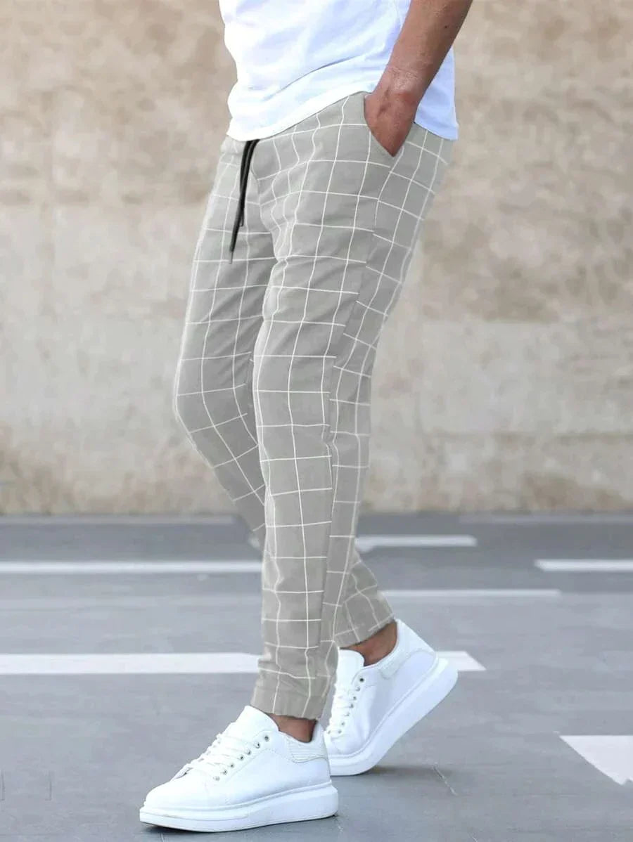 Henry | Pantalones con patrón de rejilla y corte moderno.