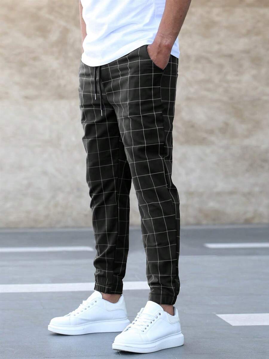Henry | Pantalones con patrón de rejilla y corte moderno.