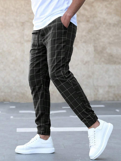 Henry | Pantalones con patrón de rejilla y corte moderno.