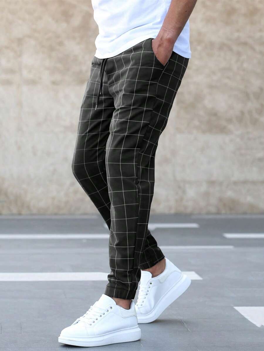 Henry | Pantalones con patrón de rejilla y corte moderno.