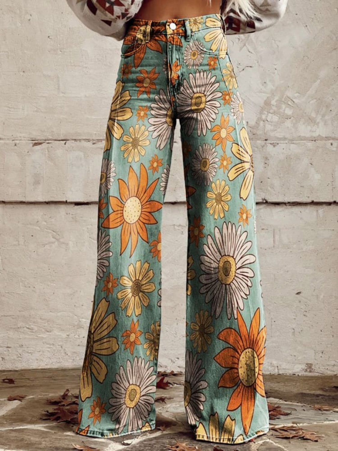 Elina | Pantalón amplio con estampado floral de inspiración vintage