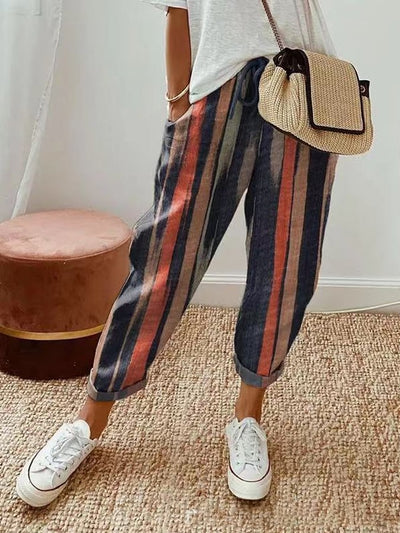 Pantalones Vintage de Rayas para Mujer - Estilo Casual y Chic