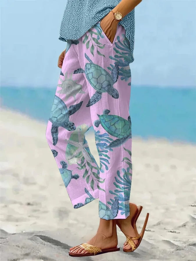 Pantalones sueltos y frescos para disfrutar de tus vacaciones en la playa - moda femenina