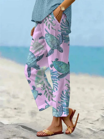 Pantalones sueltos y frescos para disfrutar de tus vacaciones en la playa - moda femenina