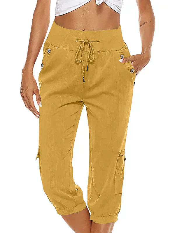 Vicky - Pantalón cargo femenino con cómodo cordón y cintura ajustable