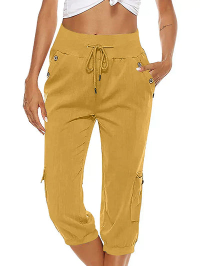Vicky - Pantalón cargo femenino con cómodo cordón y cintura ajustable