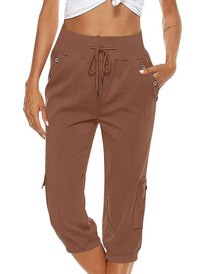 Vicky - Pantalón cargo femenino con cómodo cordón y cintura ajustable