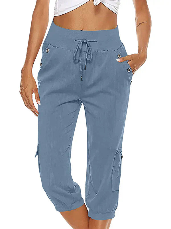 Vicky - Pantalón cargo femenino con cómodo cordón y cintura ajustable