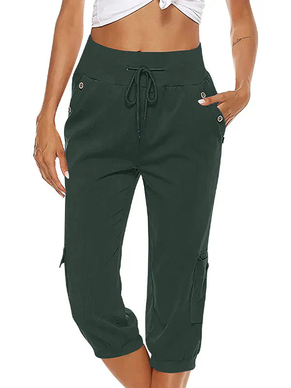 Vicky - Pantalón cargo femenino con cómodo cordón y cintura ajustable