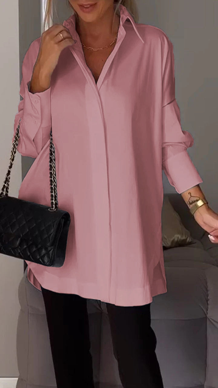 Josefina | Camisa con abertura de solapa blanca