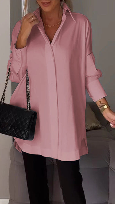 Josefina | Camisa con abertura de solapa blanca