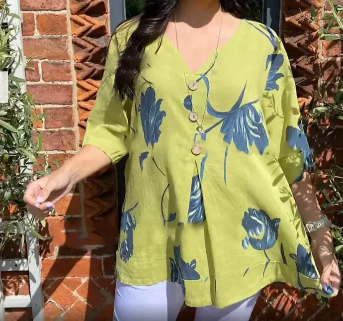 Belén | Túnica estampada con cuello en V
