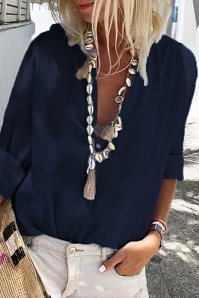 Mireya | Tops con cuello en V y botones a rayas de Street