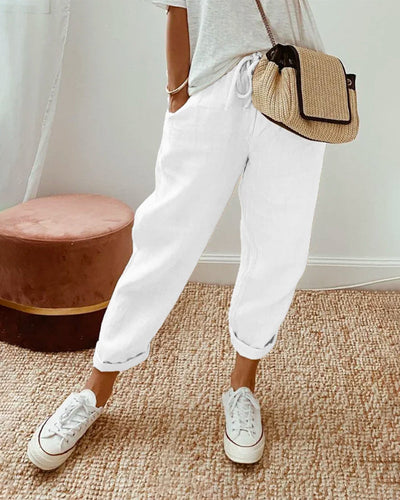 Jimena | Pantalón de lino ligero con estilo casual y toque sofisticado