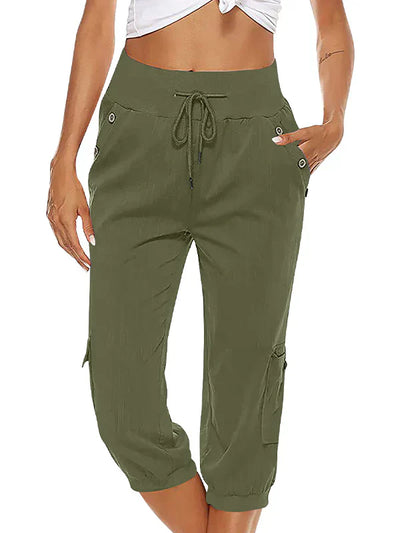 Vicky - Pantalón cargo femenino con cómodo cordón y cintura ajustable