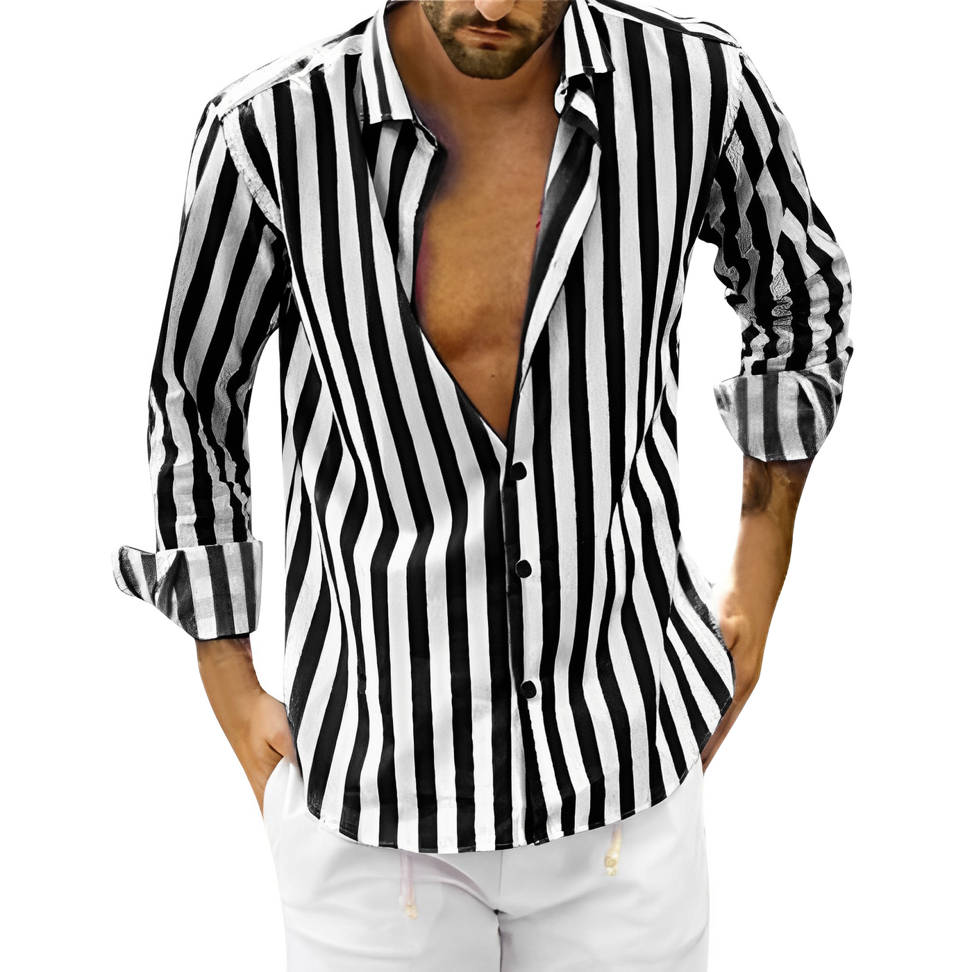 Pablo | Camisa de Rayas Martin para Hombre: Estilo y Confort en Cada Look