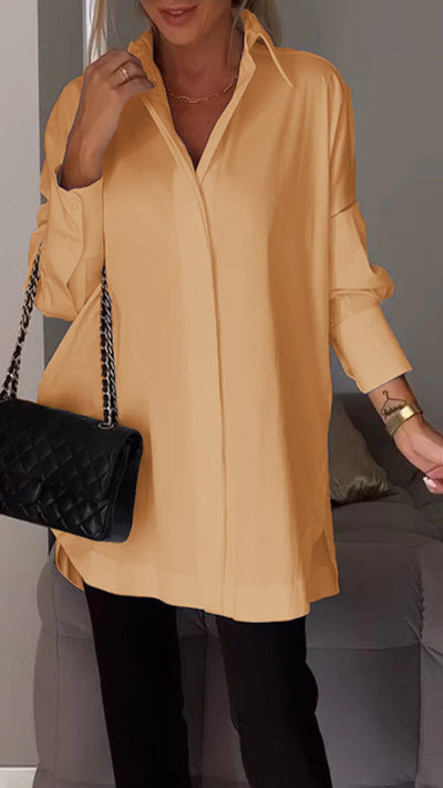 Josefina | Camisa con abertura de solapa blanca