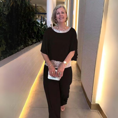 Violeta | Conjunto Chic Valeria: Pantalones Elegantes + Blusa Estilizada