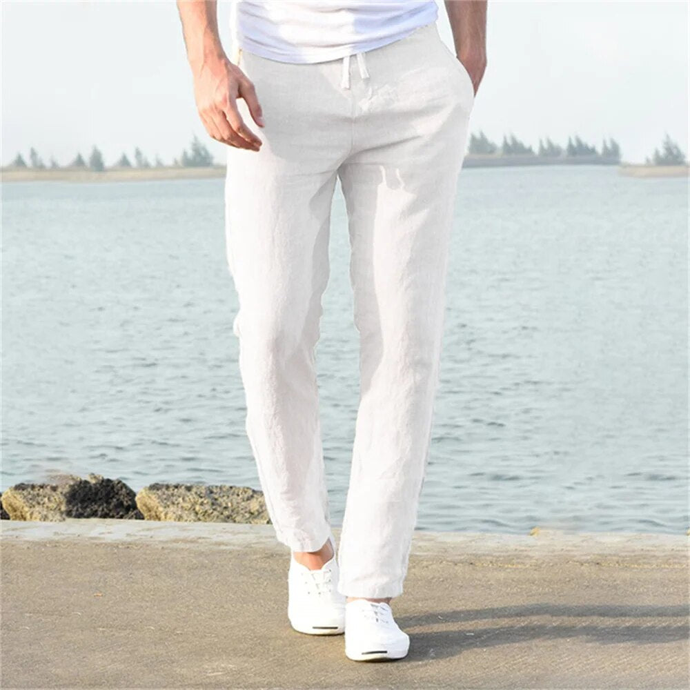 James | Pantalones de lino ligeros, perfectos para el verano.