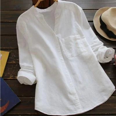 Samira | Camisa holgada informal de lino y algodón