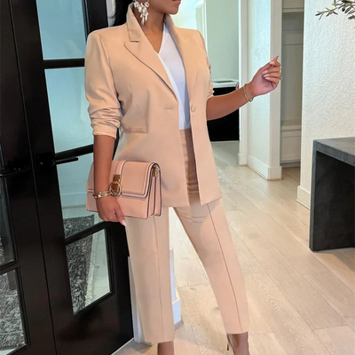 Selena | Conjunto Elegante de Blazer y Pantalones Hortensia
