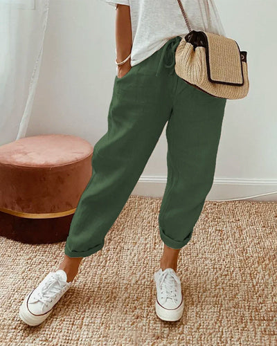 Jimena | Pantalón de lino ligero con estilo casual y toque sofisticado