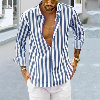 Pablo | Camisa de Rayas Martin para Hombre: Estilo y Confort en Cada Look