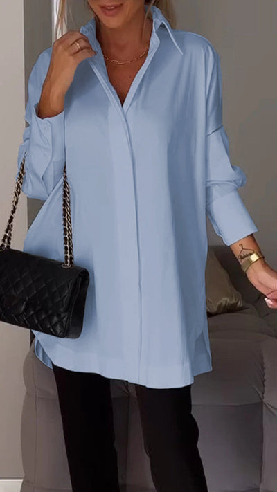Josefina | Camisa con abertura de solapa blanca