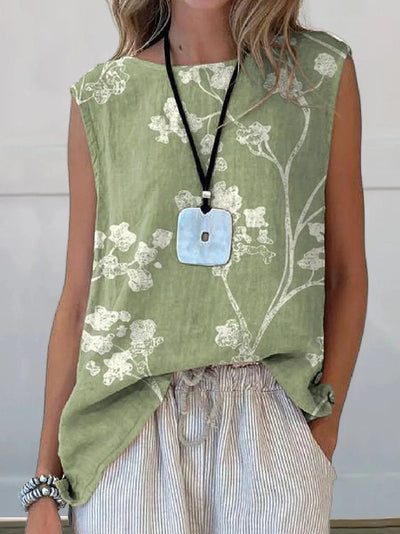 Pilar | Camiseta sin mangas con estampado floral