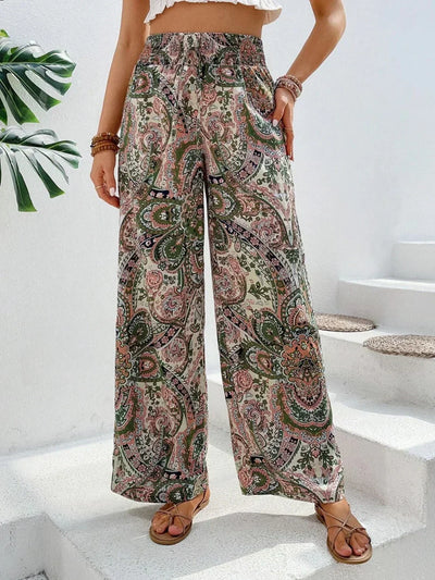 Kiara | Pantalones anchos con estampado moderno y caída fluida