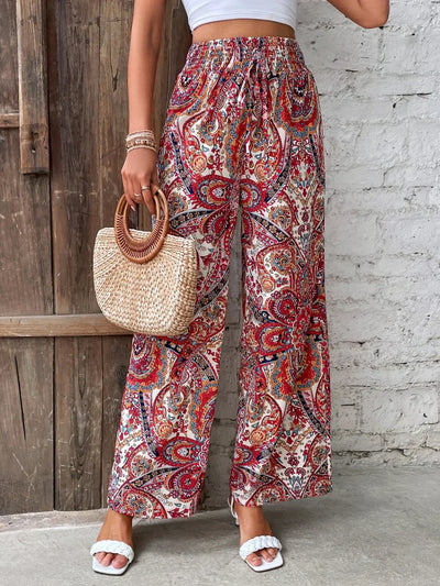 Kiara | Pantalones anchos con estampado moderno y caída fluida