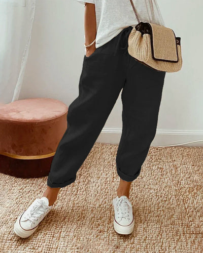 Jimena | Pantalón de lino ligero con estilo casual y toque sofisticado