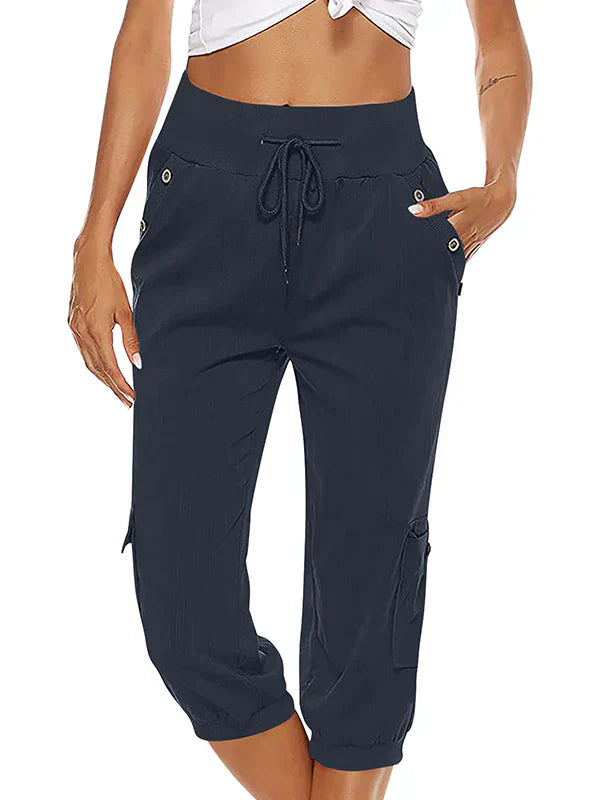 Vicky - Pantalón cargo femenino con cómodo cordón y cintura ajustable