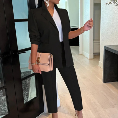 Selena | Conjunto Elegante de Blazer y Pantalones Hortensia