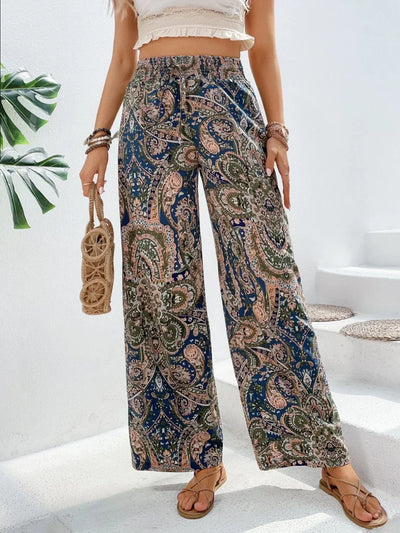 Kiara | Pantalones anchos con estampado moderno y caída fluida