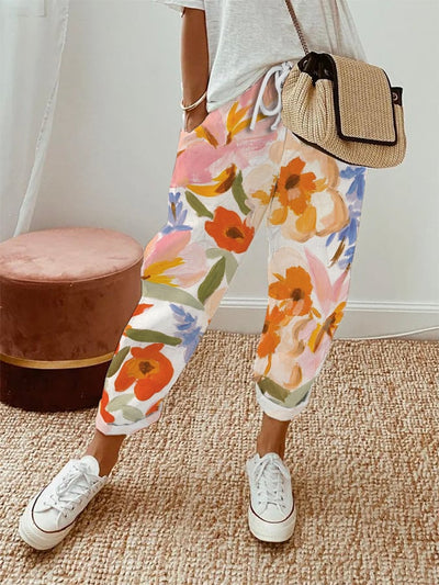 Salomé | Pantalón floral con cordón decorativo y estilo cómodo