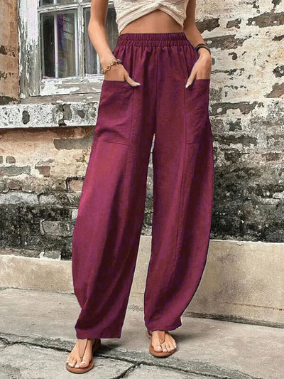 Romina | Pantalón oversize con bolsillos elásticos y estilo relajado