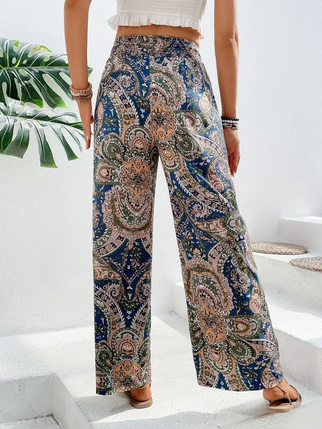 Kiara | Pantalones anchos con estampado moderno y caída fluida