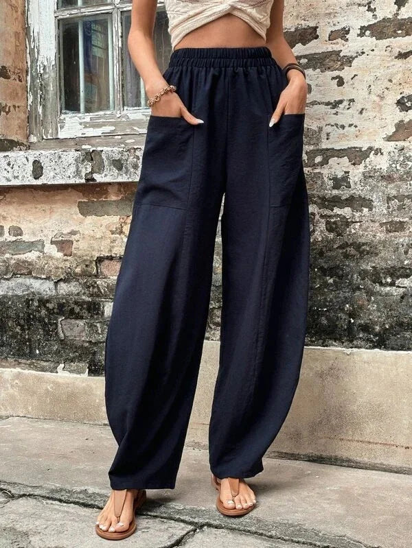Romina | Pantalón oversize con bolsillos elásticos y estilo relajado