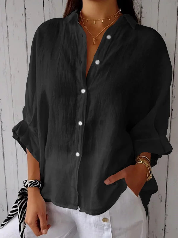 Ambar | Camisa informal de algodón y lino para mujer