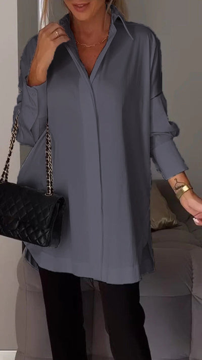 Josefina | Camisa con abertura de solapa blanca