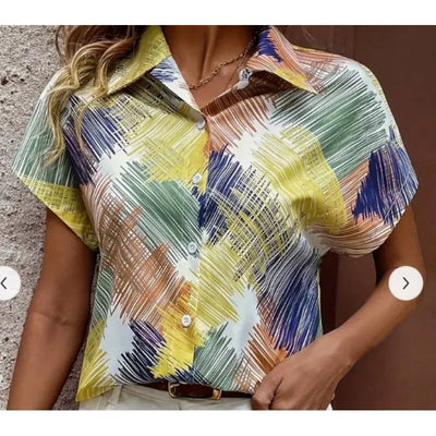 Camila | Top De Manga Corta Con Estampado Floral