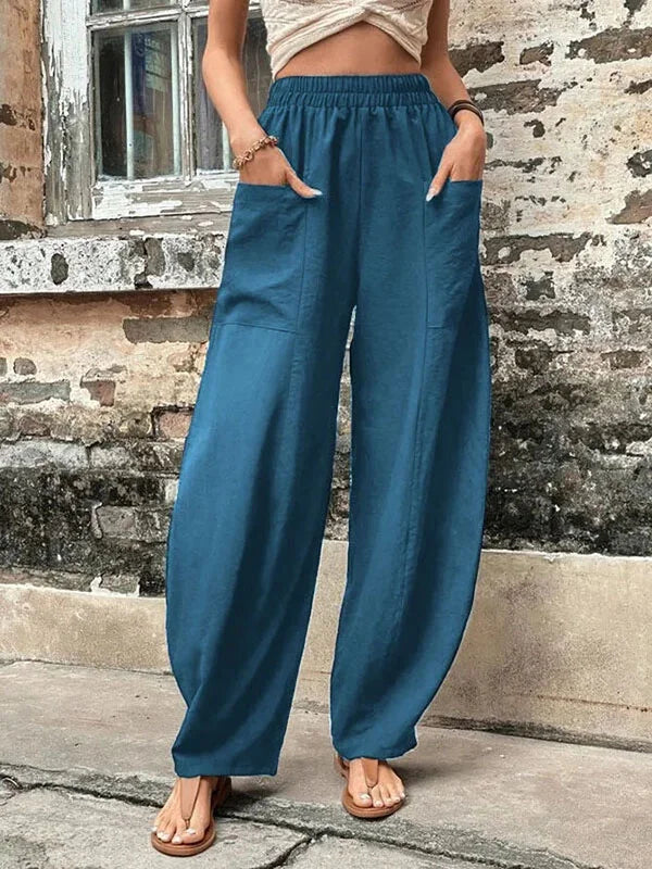 Romina | Pantalón oversize con bolsillos elásticos y estilo relajado