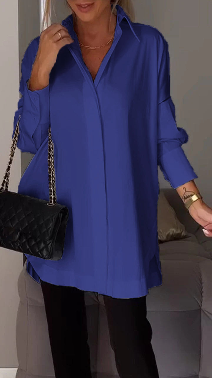 Josefina | Camisa con abertura de solapa blanca