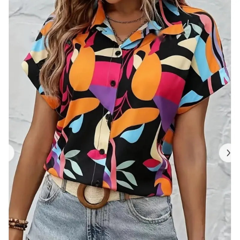 Camila | Top De Manga Corta Con Estampado Floral
